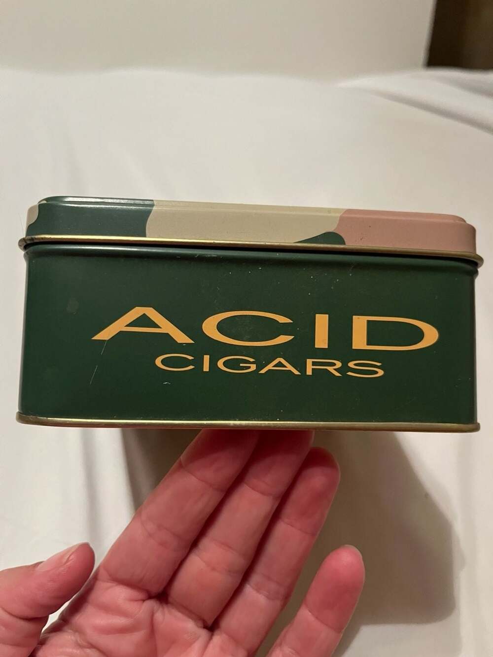 Drew Estate ACID Cigars Empty Metal Collector Tin Camo Motorcycle Storage Box